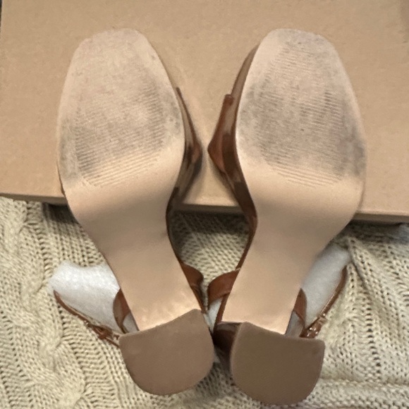 Steve Madden Women's Cognac Patent Platform Heels - Picture 5 of 9